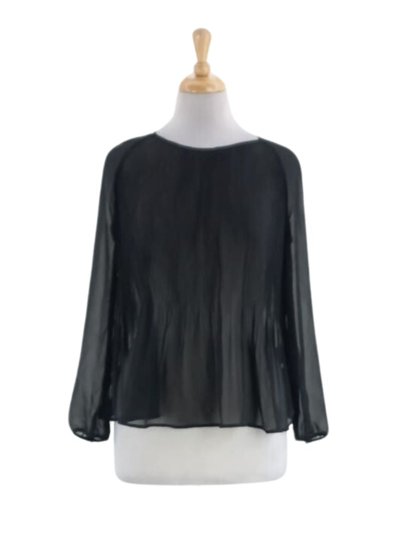 PLEATED SHEER BLOUSE