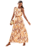 Lascana Ladies Printed Maxi Dress - Orange