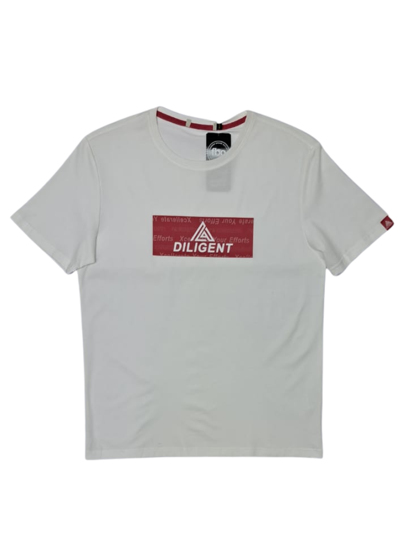 International Brand #Cutlable Mens Printed Tee - White