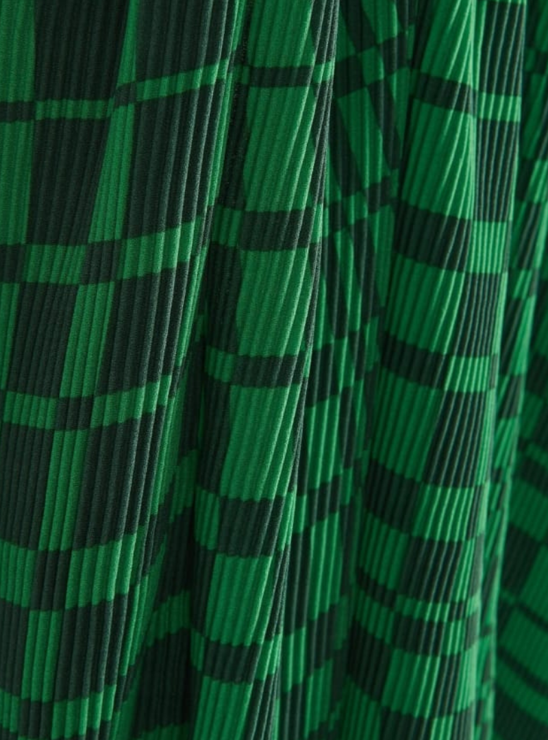 Reserved Ladies Check Pleated Dress - Green