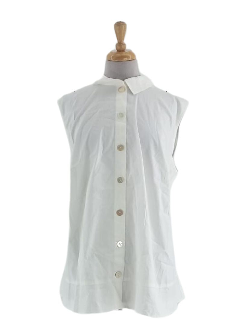 SLEEVELESS BUTTON BLOUSE