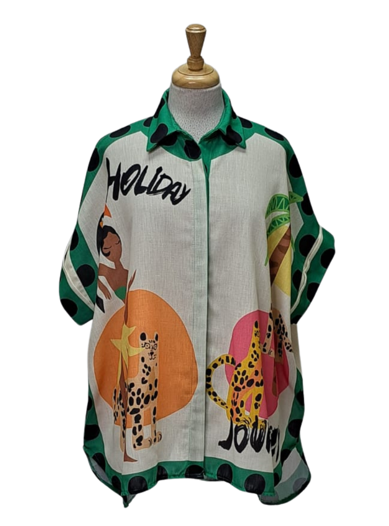 Made In Italy Ladies Keily Shirt - Multi colour