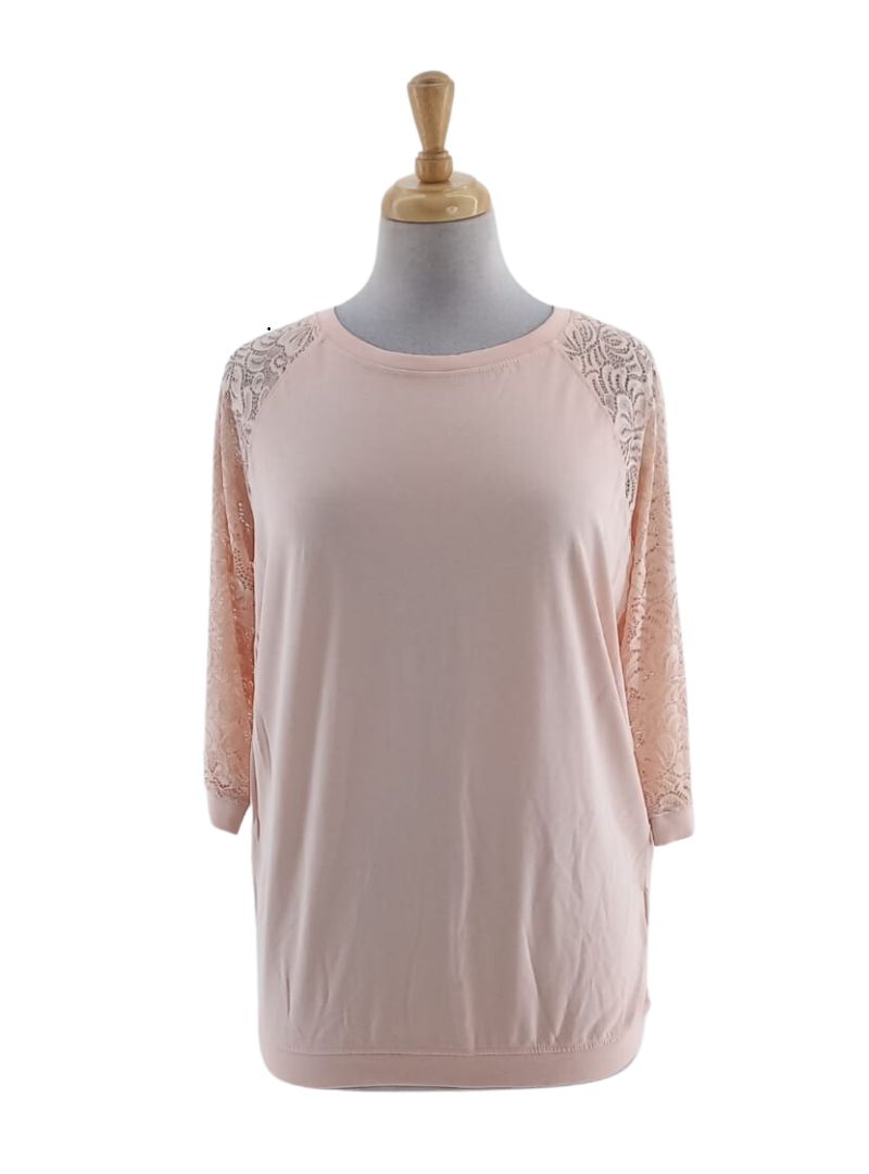 LACE DETAILED SLEEVE TEE