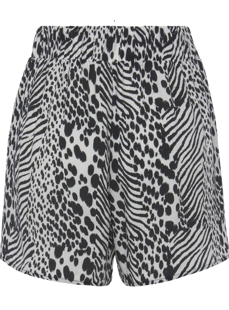 Vivance Ladies Detail Print Shorts - Black/White