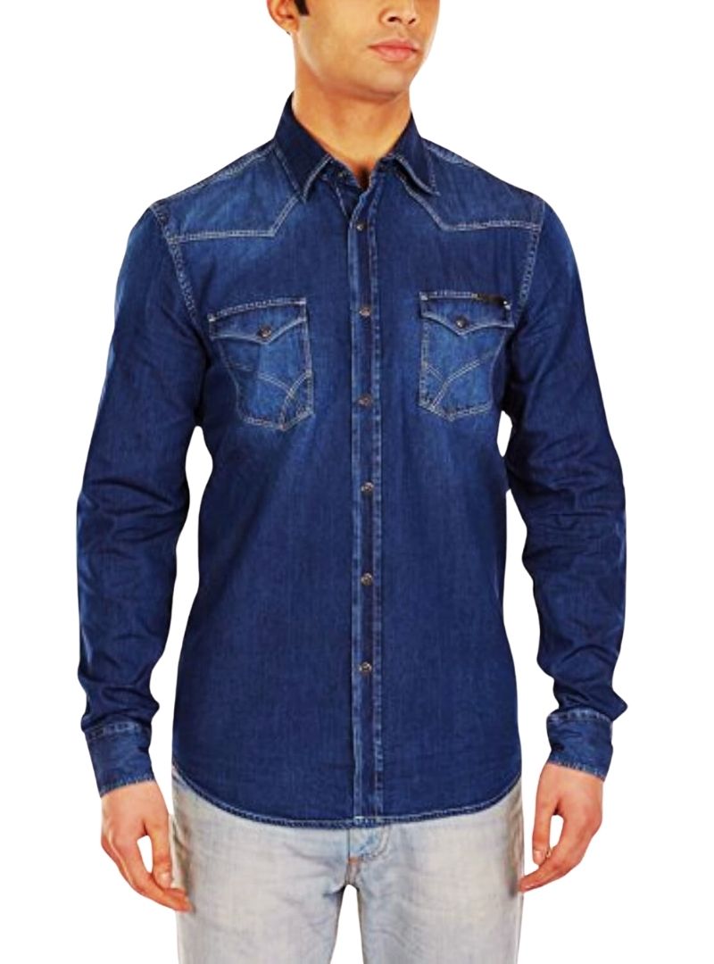 FRONT POCKET DENIM SHIRT