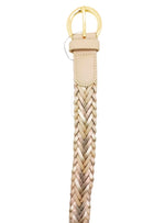 BRAIDED BELT WITH GOLD BUCKLE