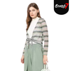 Hailys Ladies Cevron Knit Open Front Cardigan - Green