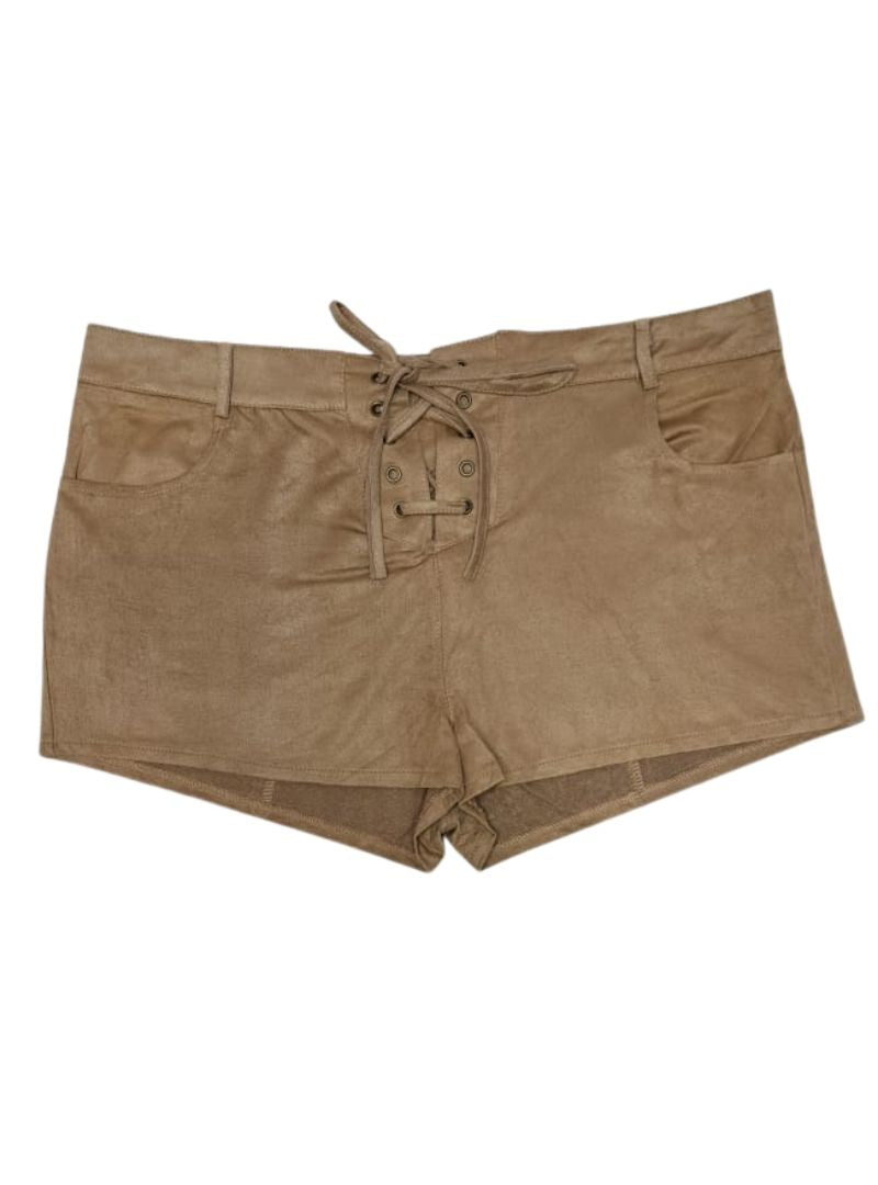 Ada Gatti Ladies Suede Feel Shorts - Brown