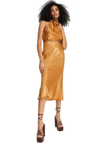 COWL NECK HALTER MIDI DRESS