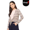 Hailys Ladies Cevron Knit Open Front Cardigan - Earthy