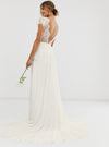 SOPHIA PLUNGE LACE WEDDING DRESS WITH PLEATED SKIRT