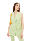 Terranova Ladies Double Breasted Sleeveless Blazer - Light Green