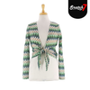 Hailys Ladies Cevron Knit Open Front Cardigan - Green