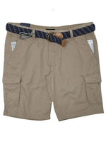 Mcneal Mens Cargo Shorts With Blet - Brown/Navy