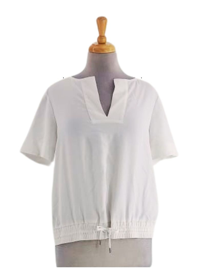 V NECK SHORT SLEEVE BLOUSE