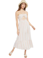 Forever 21 Ladies Striped Linen Dress - Multi