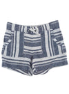 STRIPED PATTERNED LINEN FEEL SHORT