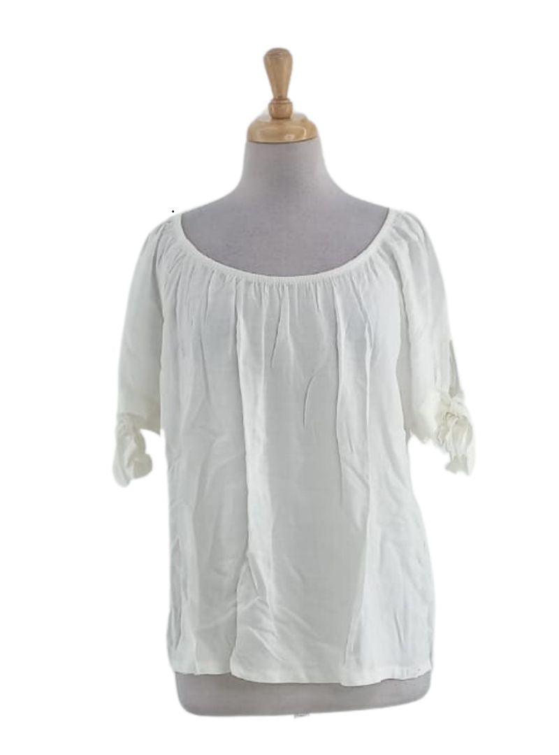 RUCHED NECK BLOUSE