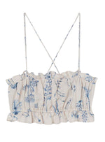 FLORAL DETAILED LINEN BLEND CAMI BRALETTE