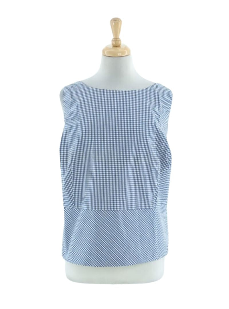 CHECK SLEEVELESS PELUM BLOUSE