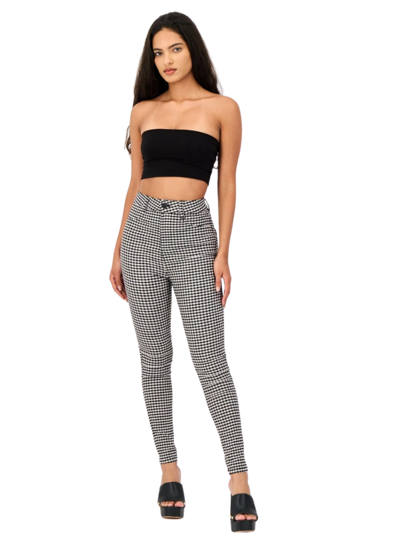 Cropp Ladies Check Pants - Black/White