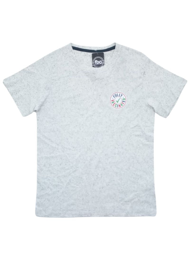 TEXTURED PRINTED CREW TEE