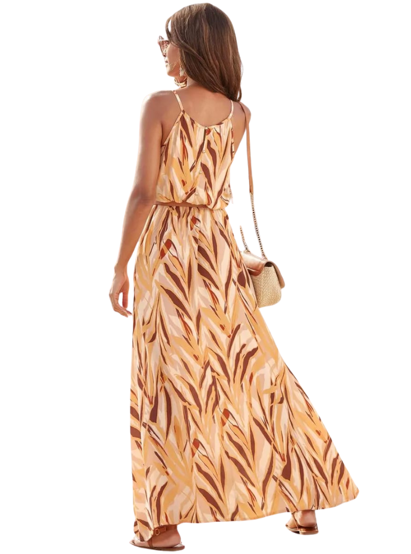 Lascana Ladies Printed Maxi Dress - Orange