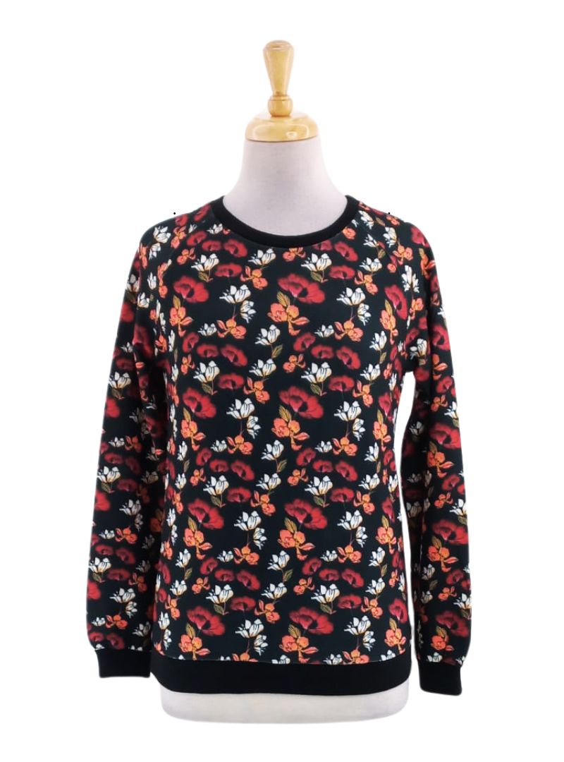 FLORAL PRINT FLEECE TOP