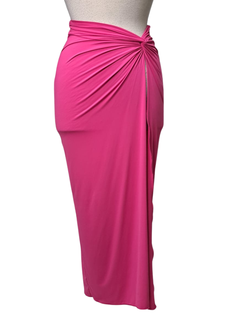 Lascana Ladies Stretch Slit Skirt - Hot Pink