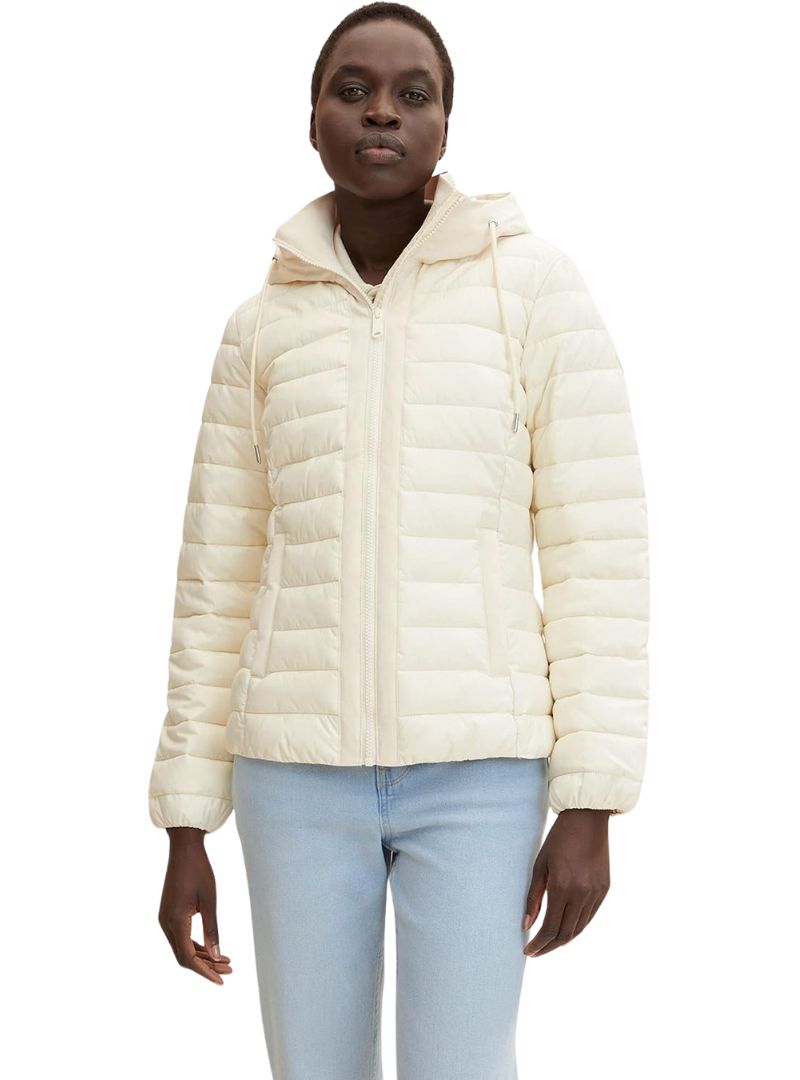 HOODED LIGHT WEIGHT PUFFER JACKET