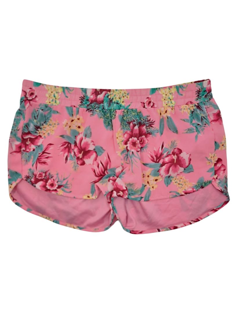 SHIRRED FLORAL SHORTS