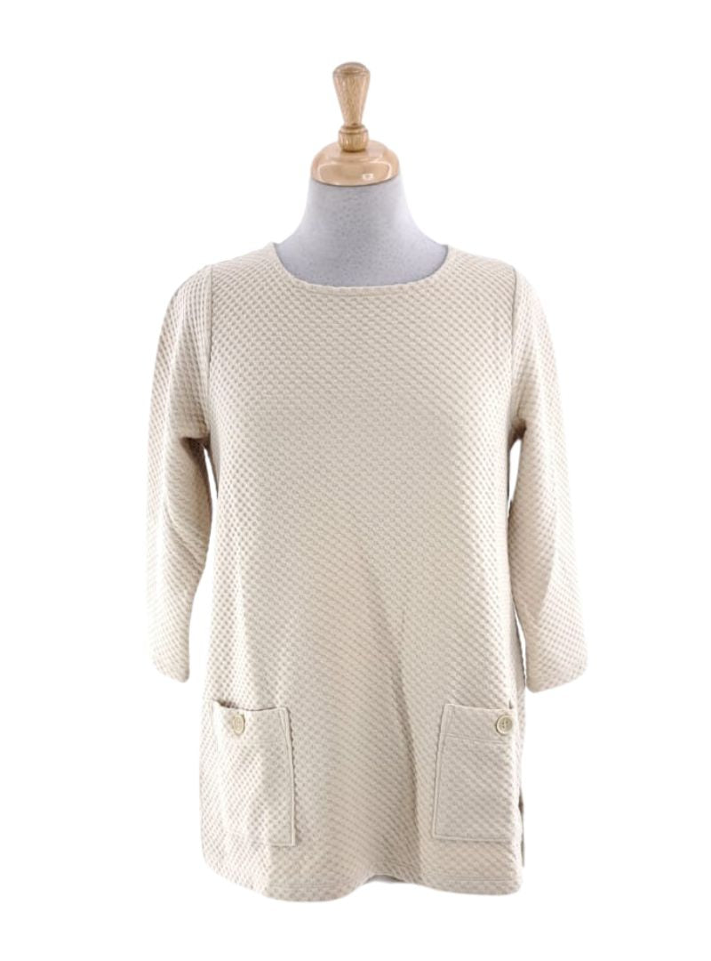 TEXTURED POCKET FLEECE TOP