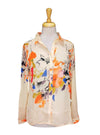 Ada Gatti Ladies Floral Pattern Chiffon Blouse - Peach/Orange/Purple