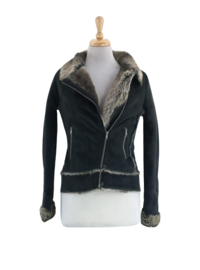 SUEDE FUR ZIP UP JACKET