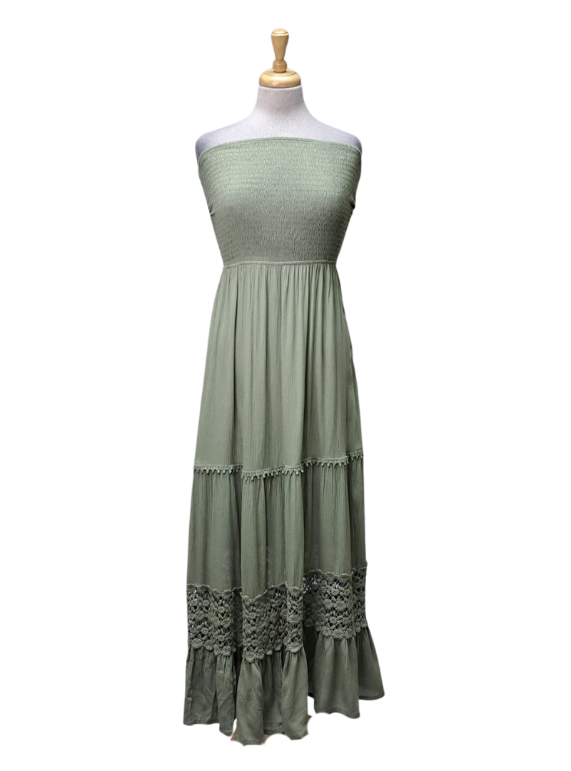 Vivance Ladies Smocked Dress - Green