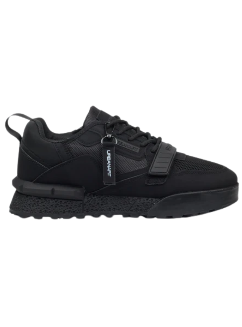 Urbanart Mens Play 2 Faux Nubuck Mesh Sneaker - Black