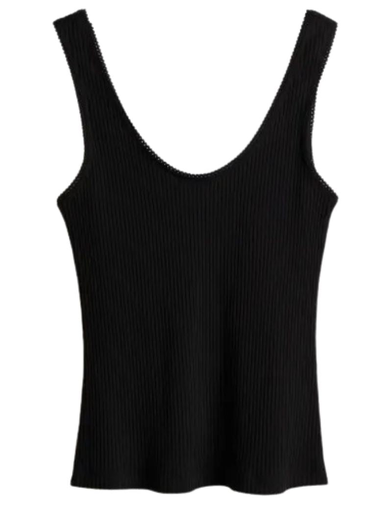 RIB TEXTURED FITTED TANK TOP