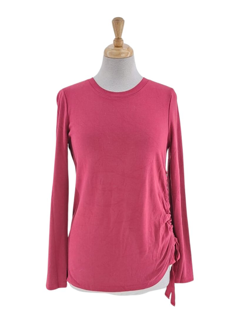 RUCHED LONG SLEEVE TOP