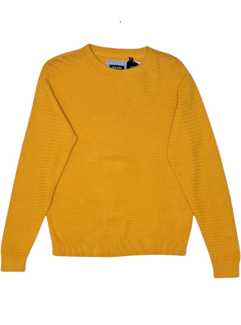 Blue Seven Mens Detailed Knit Top - Mustard