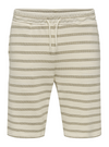 Only & Sons Mens Knitted Shorts - Striped Beige