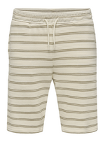 Only & Sons Mens Knitted Shorts - Striped Beige