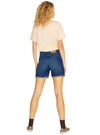 FRAYED BOTTOM DENIM SHORTS