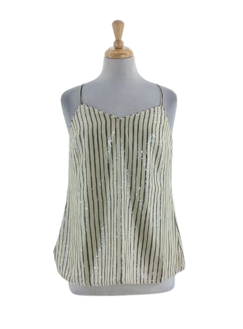 TEXTURED STRIPED CAMI BLOUSE