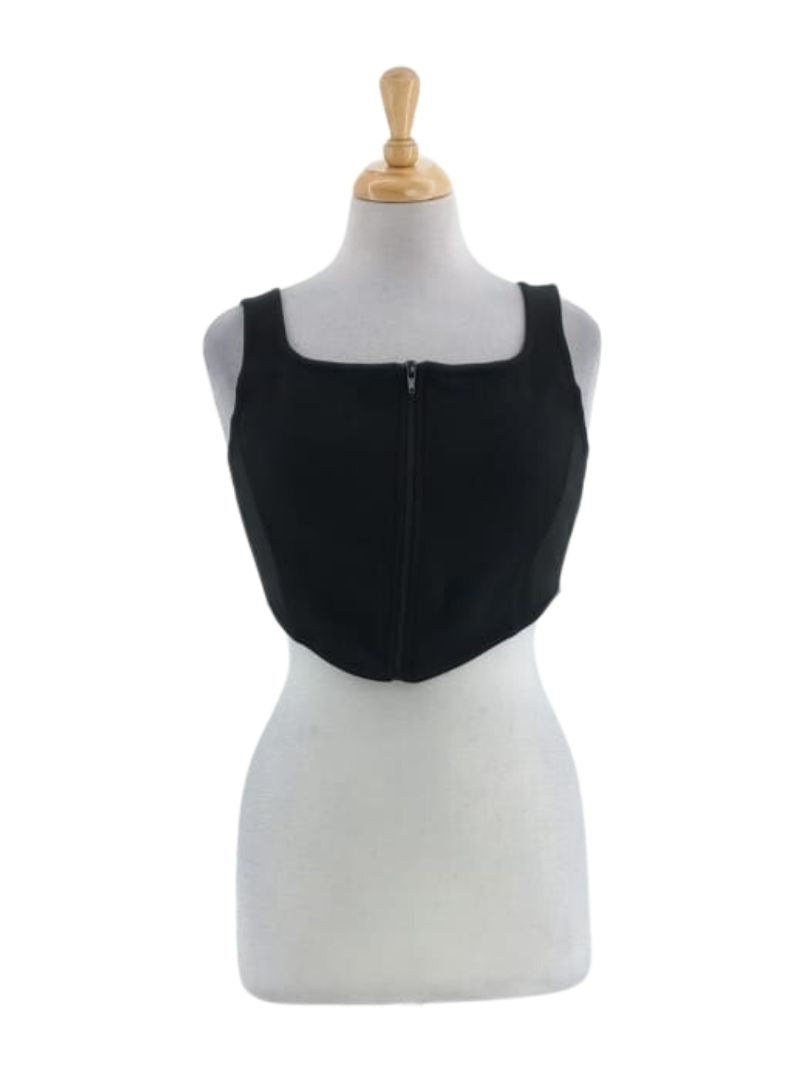 ZIP UP CURVE CROP TOP