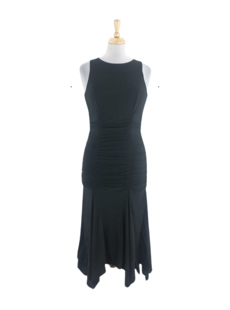 RUCHED FIT AND FLARE DRESS