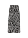 S.Oliver Ladies Wide Leg Printed Textured Pants - Black/White