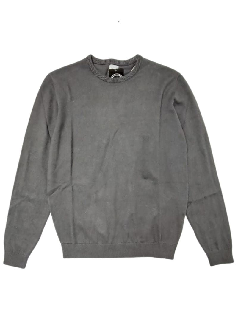 Terranova Mens Round Neck Knit Top - Dark Grey