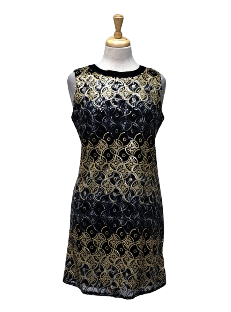 Ada Gatti Ladies Sequin Dress - Black/Gold