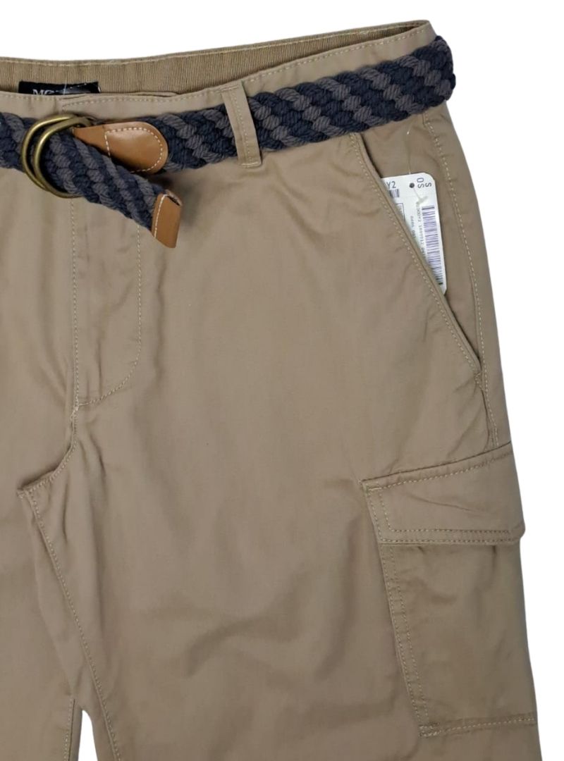 Mcneal Mens Cargo Shorts With Blet - Brown/Navy