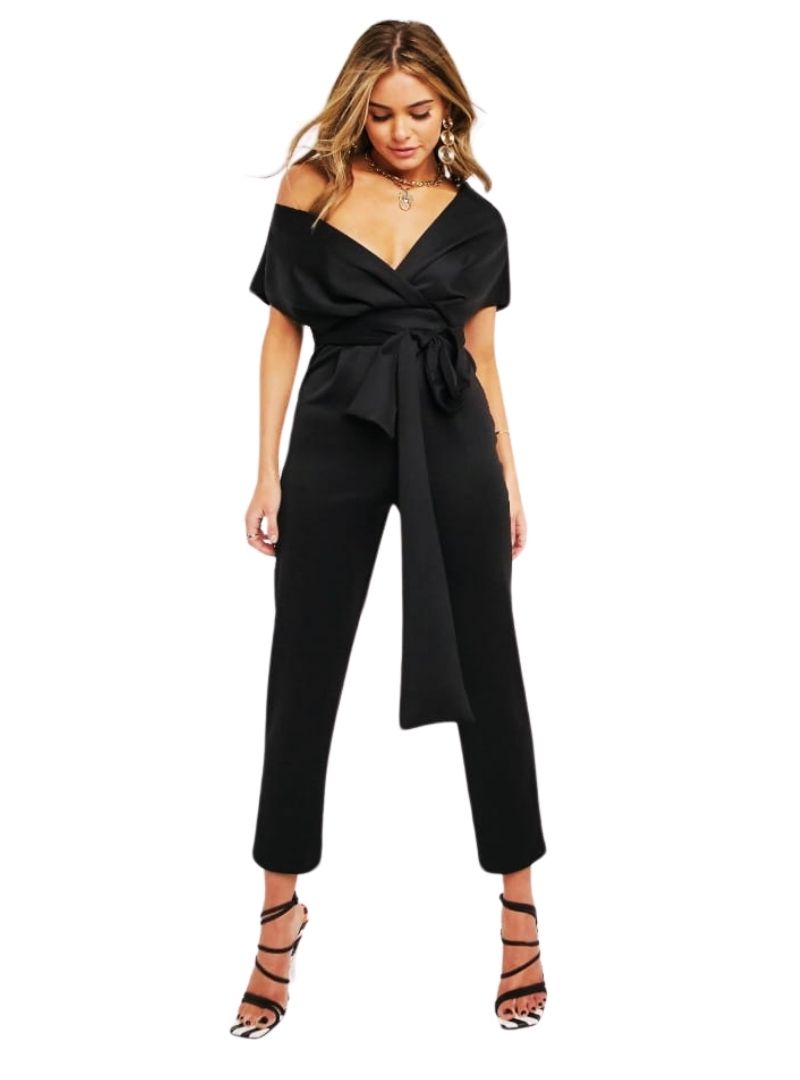 FALLEN SHOULDER SCUBA JUMPSUIT